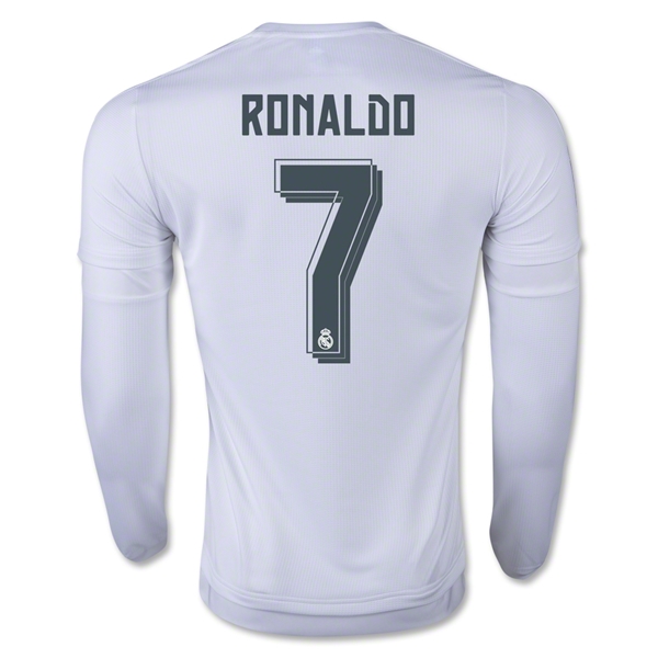 Real Madrid 2015-16 RONALDO #7 LS Home Soccer Jersey